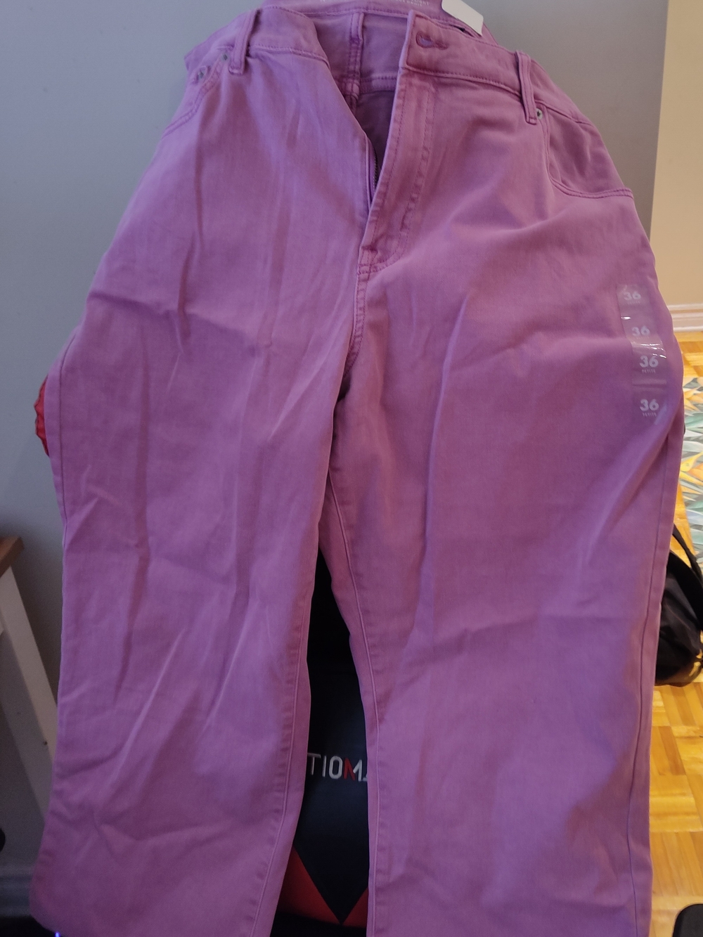 Purple High-Waist Straight Leg Pants